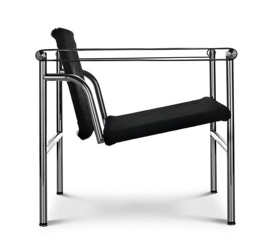 LC1 Basculant Chair Le Corbusier Black Cowhide Cassina