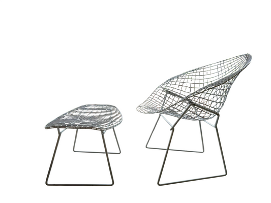 Bertoia Diamond Chair & Ottoman