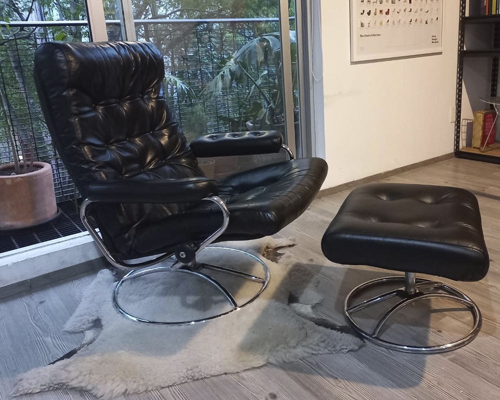 Silla reclinable con Otomano