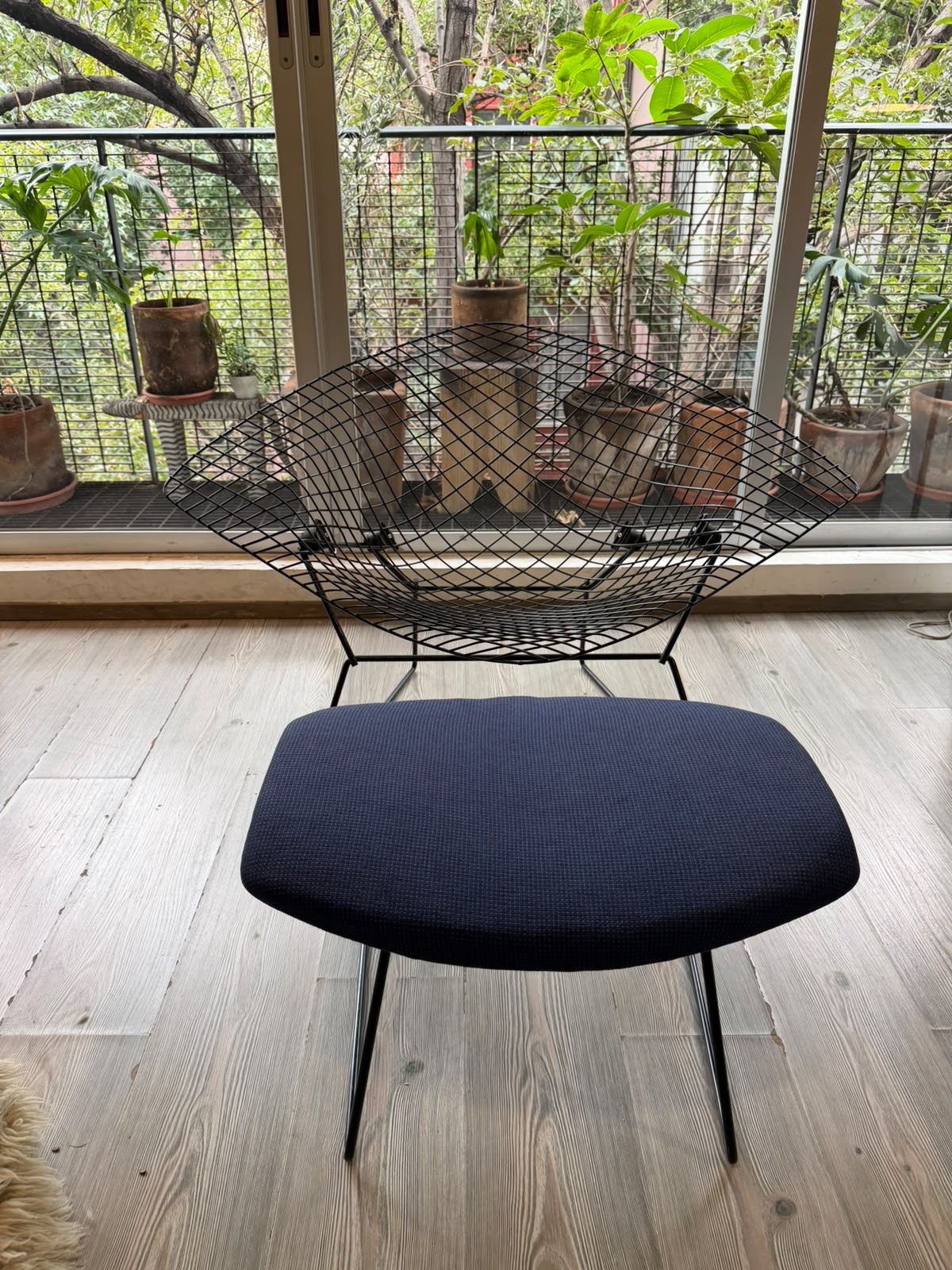 Bertoia Large Diamond Chair & Ottoman         Knoll