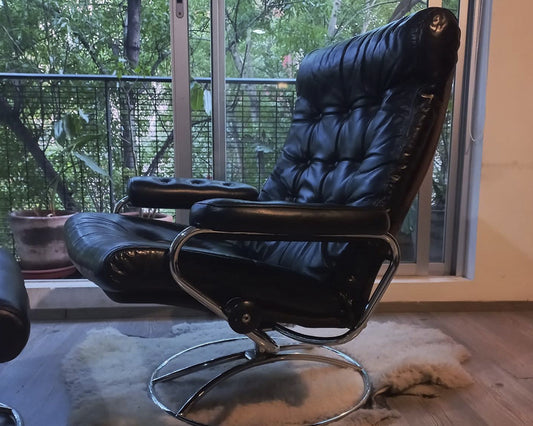 Silla reclinable con Otomano